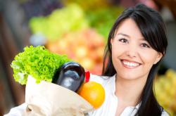 woman buying food buying food